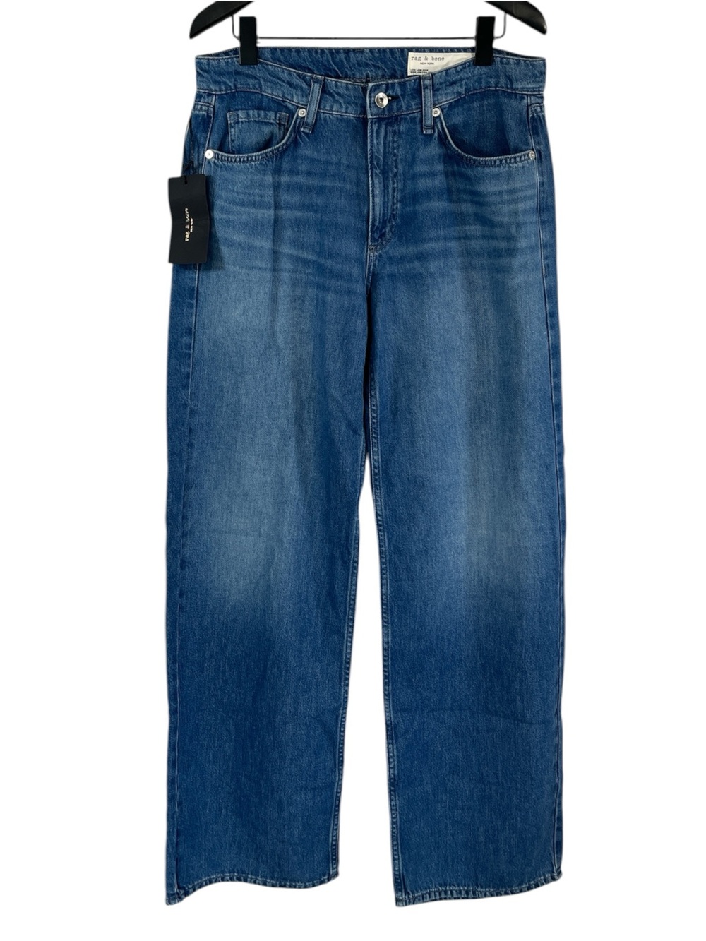NWT Rag & Bone Lori Low Rise Wide Leg Full Length Jeans in Massie Wash Size 28 - Picture 3 of 10